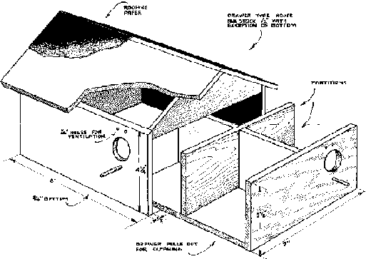 Drawing of 4 family Martin house.